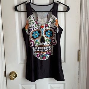 ‼️ 4 for $20 ‼️ Sugar Skull racer back tank top